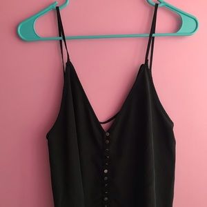 Black Free People tank top with front buttons